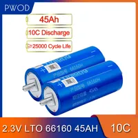 6pcs LTO 66160 45Ah 2.3V 10C décharge des cellules au lithium Batterie pour Titanate DIY 12V 24V 36V 48V EV système solaire UPS pack