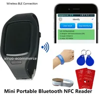 Xiruoer HF Mini Portable Blue-Toother Reader مع شريط ساعة لاسلكية خارجية RFID 13.56MHZ طويل المدى RFID بطاقة قارئ NFC