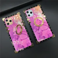 Mode Roze Marmeren Vierkante Telefoon Case voor Samsung Galaxy Note 20 Ultra 10 Plus S8 S9 S10 S20 Plus J6 A71 A20 A50 A70 A51 A81 Telefoonhoes