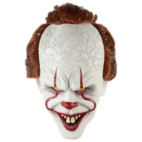 Neue Silikon-Film von Stephen King It 2 ​​Joker Pennywise Maske Vollgesichts Horror Clown Latex Halloween-Party-Horrible Cosplay Prop Masken Maske