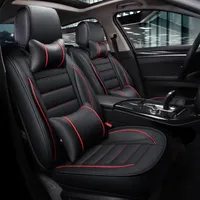 Universele lederen autostoelhoezen Comfortabele auto Automobielen 5 zitplaatsen kussenhoes voor vier seizoenen auto-accessoires