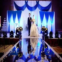 10 m Lote oro plata Ceremonia de boda Centerepses Decoration Mirror Carpet Aisle Runner para suministros de fiesta
