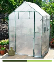 Portable walk-in large seedling nursery greenhouse with 2 Tiers 8 Shelves balcony cold and rain-proof warm shed Kraflo