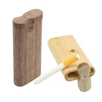 One Hitter Dugout Pipe Handmade Wood Dugout met keramische pijp Sigarettenfilters Pijpen Pijpen Pijpen Houten Dugout Pipe Box