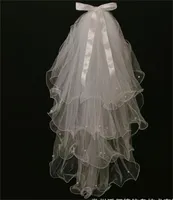 2020 Best Selling Cheap Wedding Veils Short Length Four Layer Beaded Veil Veu De Noiva Wedding Veil