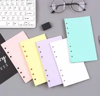40 Sheets 5 Renk A6 Serbest Yaprak Katı Renk Notebook Yedek Spiral Cilt İç Sayfa Planlayıcısı İç Dolgu Kağıtlar Okulu Büro SN Malzemeleri