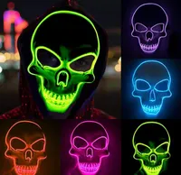 Cadılar bayramı LED Işık Maskesi Işık Up Parti Neon Cosplay Kostüm Araçları Parti Korku Parlayan Dans Maskeleri