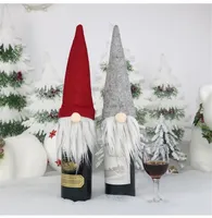 Botella Bolsa de regalo DHL envía Nuevo Decoraciones de Navidad de Santa Claus bolsa de vino de cristal Conjunto de Navidad Champagne Decoración Vino Bolsa FY7175