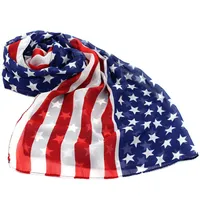 Vintage USA American Flag Scarf 150 * 70 cm Patriotyczne gwiazdy i paski Flaga Szaliki Mężczyźni Kobiety Pentagram Szalik Szyfonowy Okładki GGA3719-3
