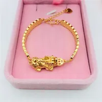 Pixiu armband vietnam sand gold schmuck messing vergoldet schmuck kupfer münze muster pixiu armband mode