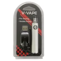 High Quality V-VAPE 650mAh Preheat VV Battery Blister Kits Variable Voltage Batteries With USB Charger For 510 Wax Thick Oil Cartridge