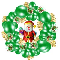 Im Lager 2020 Ballon-Dekoration mit Weihnachts Luftballons Weihnachtskranz Ballon Kette Set Schildkröte Blatt Sequin Weihnachten Ballon