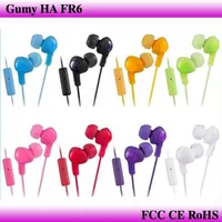 Gumy HA FR6 Gummy Earphones Headphone Earbuds 3.5mm mini in-Earphone HA-FR6 Plus with MIC and Remote Control For smart Android phone with packaging MOQ100