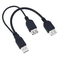 USB 2.0 Tapez un mâle à 2 double alimentation double alimentation USB Femelle d'extension de carabane Cordon de charge pour les imprimantes à disques durs