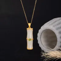 Hot Sale 2020Natural ice through jade marrow mother ring safety buckle pendant white jade marrow ring pendant men and women sweater chain