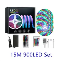 15M 900LED SMD3528 LED Strip Light Set 12V Гибкое Домашнее украшение ленты RGB LED свет шнура Водонепроницаемый