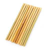 Juego de bambú de bambú orgánico reutilizable de bambú de bambú con la bolsa de cepillo 23cm de madera de bambú de madera bebiendo