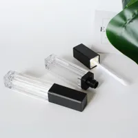 7 ml mat zwart / zilver lege lip glanzend buizen cosmetische verpakking flessen voor lippenstift schoonheid zorg balsem olie containers led lichte buis
