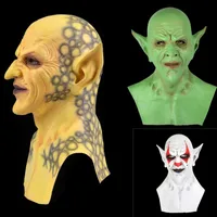 Biały zielony żółty szybki nowy mała maska ​​duchowa nakuszona demon klaun wampirów ork maska ​​na Halloween przyjęcie urodzinowe zabawne
