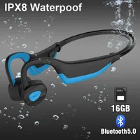IP68 Vattentät Swimming K7 MP3-spelare Bluetooth-hörlurar Sport Trådlösa hörlurar Benledningshuvudet Running Dykning Earpuds Stereo