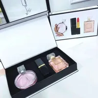 Bom preço conjunto de maquiagem coleção batom fosco 15ml perfume 3 em 1 kit cosmético com caixa de presente para mulheres entrega rápida