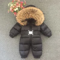 Ryssland Vinter Baby Snowsuits Kids Jumpsuit Håll -25 18m-4t Pojke Flickor Varm naturlig Fur Down Jacket Barnkläder Infantil Rompersw16sevvwcam3