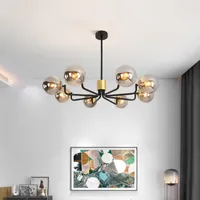 조명 / 서스펜션 LED 램프 AC 100-240 매달려 북유럽 침실 샹들리에 조명 현대 유리 전등 갓 샹들리에 거실