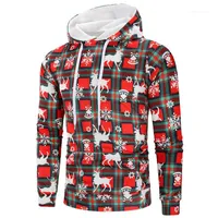 TAGmens Entwerferhoodies-Mode-Weihnachtsdruck Big Pocket-Mens Hoodies beiläufige Pullover Männer Kleidung Weihnachten