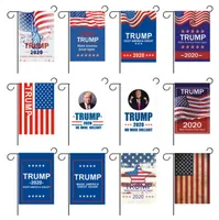 Trump Flag Garden Flaggor 30 x 45cm Utomhus dekorera USA VD Allmänt val Banner Pennant