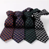 Linbaiway 6cm Striped Neck Tie För Herr Plaid Necktie Casual Suit Bowknots Slipsar Manlig Bomull Skinny Slim Slips Anpassad Logo