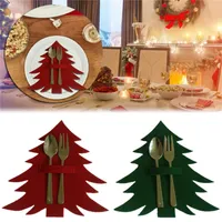Patrón de la bolsa de almacenamiento cubertería árbol de navidad de regalo de la decoración de comedor Mesa de cuchillos y tenedores bolsillos de Navidad vajilla titular envío libre de DHL