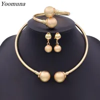Earrings & Necklace Dubai Fashion Gold Color Jewelry Sets African Bridal Wedding Gifts Party For Women Bracelet Ring Set Jewellery