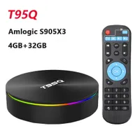 T95Q 4GB 32GBアンドロイド9.0 TVボックス4KメディアプレーヤーDDR3 Amlogic S905X3クワッドコア2.4G5GHZデュアルWiFi BT4.1 100M H.265スマートTVボックス