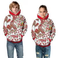 Sonbahar Ve Kış İçin Avrupa Ve Amerikalı Yeni Noel Baba Dijital Baskılı Çocuk Hoodie Gevşek Büyük Boy Çocuk Giyim