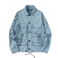 남자 의류 겉옷 코트 자켓 터키 원래 블루 염료 기술 패브릭 바느질 피아노 포켓 틴 스타일 망 재킷