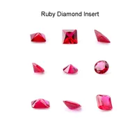 Nuova Rubino Inserire diamante Stili rotonda quadrato rettangolo di Ruby Pipes Inserire Per bordo smussato quarzo Banger Nails vetro acqua Bong Dab Rigs