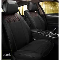 Couro Tecido Car Seat Cover Universal Costura Covers Automóveis Assento único 5 assento de carro Acessórios Interior