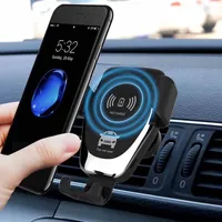 Gravity Wireless Charger Q12 para Samsung S10 S9 S8 S6 S7 Edge Car Vent Vent Holder para iPhone Wireless Car Charger
