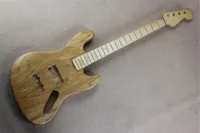 Los kits de guitarra de bajo semiacabado de fábrica con 4 cuerdas, guitarra de bricolaje, incrustación de la perla blanca, se pueden cambiar