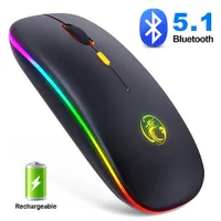 RGB Беспроводная мышь Беспроводная связь Bluetooth 5.0 мышь Компьютер Бесшумный USB Mause аккумуляторная Эргономичный ноутбуков Мыши 5,0 мышь Bluetooth