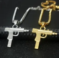 Moda Personalidade Hip Hop Colar de cadeia Uzi Gun colares pingentes de ouro para as Mulheres Homens Partido Acessórios