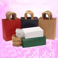 Sacs à main en papier sac cadeau maquillage cosmétique conditionnement universel shopping sacs de papier 11 couleurs 5 tailles pour choisir