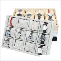 Jewelry Tray Packaging & Display High-End Veet Box Bracelet Watch Stand Holder Boutique Storage 12 Grid Small Pillow Drop Delivery 2021 Dru3
