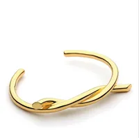 2020 más nuevo de la cadena de la joyería femenina pulsera Noeud Brazalete de oro de color cobre Pulseiras brazaletes, pulseras de joyería de diseño brazaletes de puño