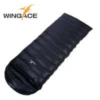 WINGACE Envelope Sleeping Bag Down Quilt Camping Fill 2000G 3000G 4000G Duck Down Winter Sleeping Bags Adult Travel1