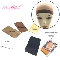 24unitas de 12 paquetes Negro / Marrón / Beige Color Deluxe Wig Cap High Elasticity Mesh Tape de tejido para la peluca de alta calidad