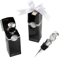 Crystal Diamond Ring Wine Stoppers Home Kitchen Bar Tool Champagne Bottle Stopper Wedding Guest Gifts Box Packaging SN4368
