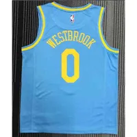 جيرسي 0 # Westbrook 2021 أزرق وغيرها من جيرسي كرة السلة الرياضية