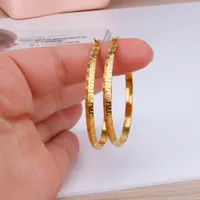Hoop & Huggie Stainless Steel Round Earring For Women Gold Color Fine Charm Women's Ear Ring Fashion Jewelry Nice Pattern CN