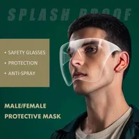 Su geçirmez Anti-sis Splash Damlacık Blocc Yüz Kalkan Kullanımlık Şeffaf PVC Yüz Kapak Tam Dayanıklı Nefes Vizör Maske YL0074